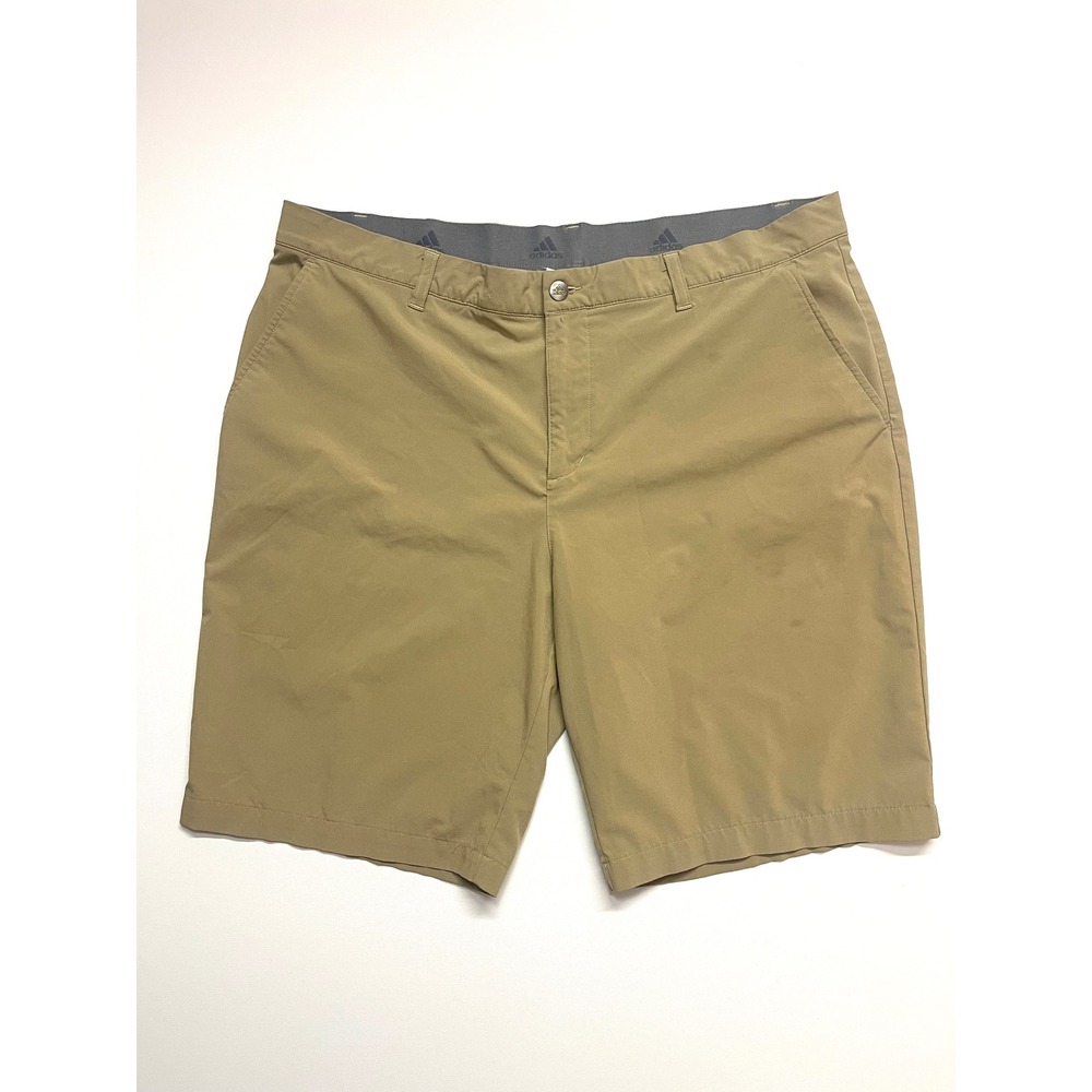 Adidas Golf Primegreen Shorts Mens 38 Khaki Tan Stretch Performance Athletic - Picture 3 of 15